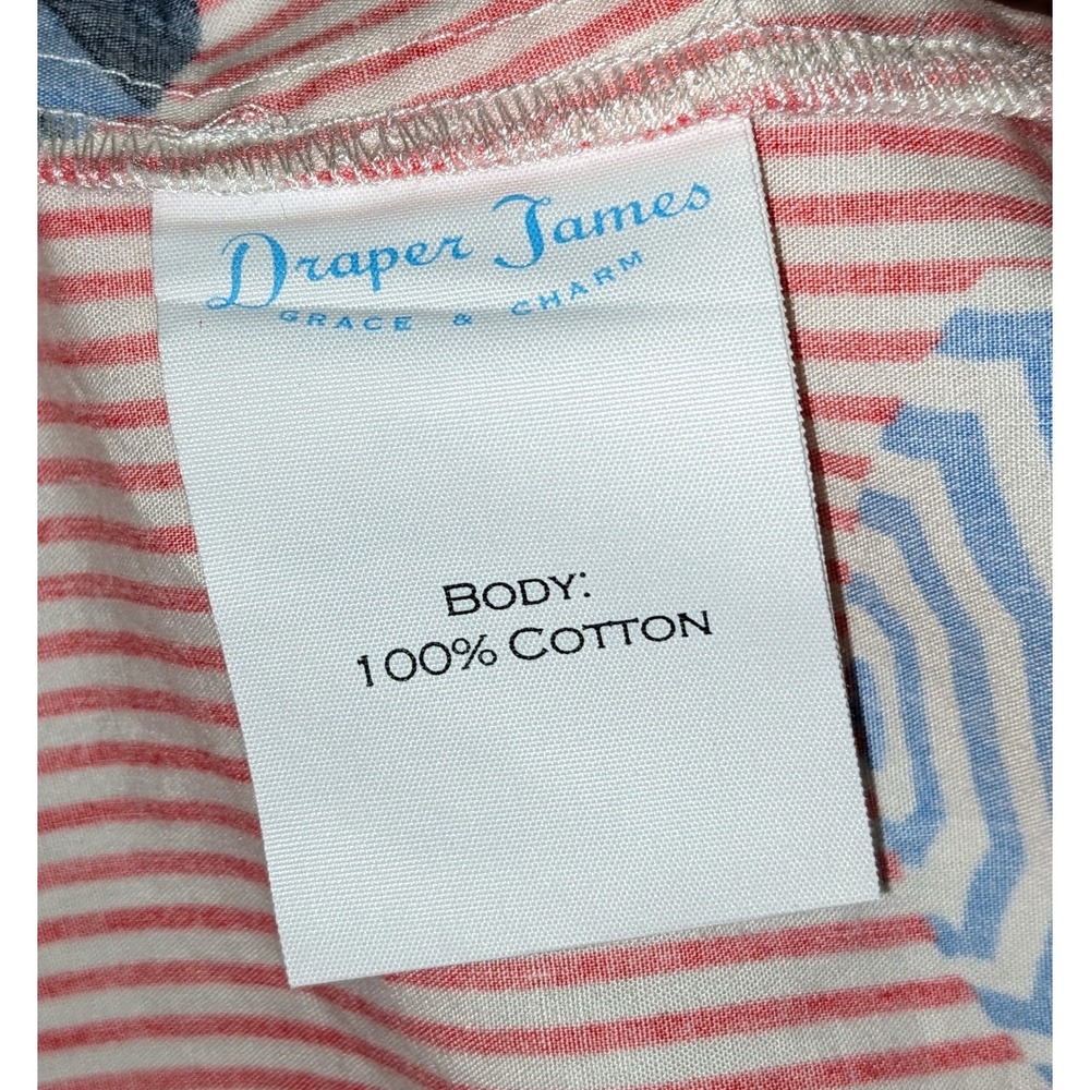 Draper James Shirt Dress Cold Shoulder Striped Umbrella Print Belted Size 2 NWOT - Picture 6 of 12